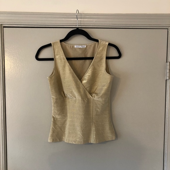 White House Black Market Tops - White House  Black Market S sleeveless blouse gold